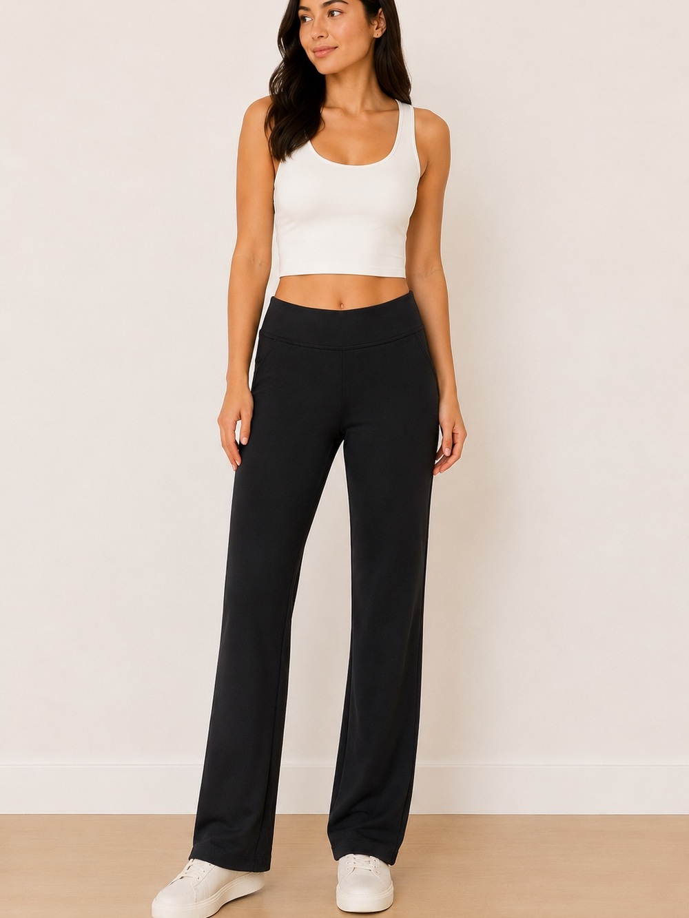 Soft Surroundings Straight Leg Knit Pants – Black – Size Medium